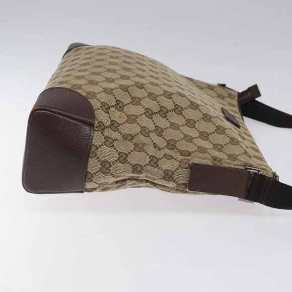 GUCCI GG Canvas Shoulder Bag Beige Silver - Picture 4 of 16